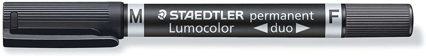 Marcador permanente Staedtler Lumocolor 348 com ponta dupla - Secagem rápida - Vermelho