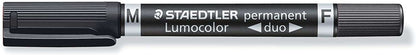 Marcador permanente Staedtler Lumocolor 348 com ponta dupla - Secagem rápida - Vermelho
