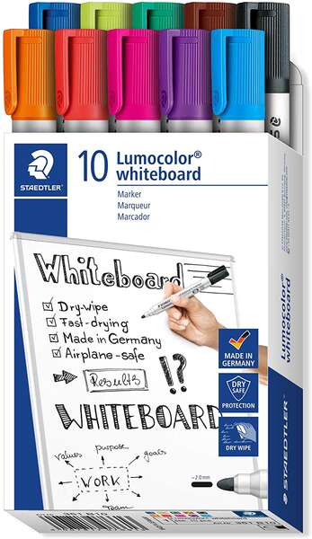 Staedtler Lumocolor 351 Marcadores para Pizarra Blanca - Punta 2mm Aprox - Secado Rapido