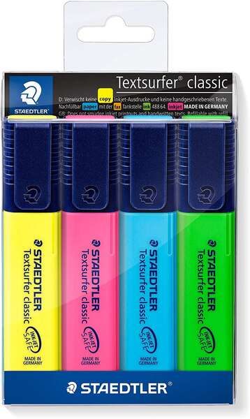 Staedtler Textsurfer Classic 364 Marcadores Fluorescentes - Secado Rapido - Trazo 1 - 5mm