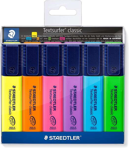 Staedtler Textsurfer Classic 364 Marcadores Fluorescentes - Secado Rapido - Trazo 1 - 5mm