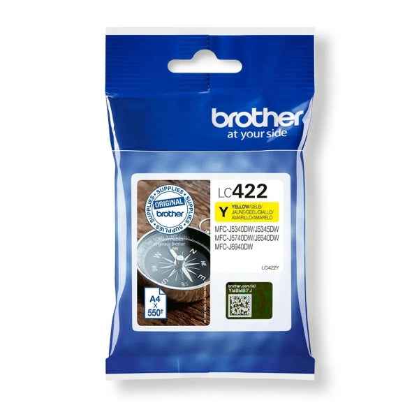 Brother LC422 Amarillo Cartucho de Tinta Original - LC422Y - Prinkweb