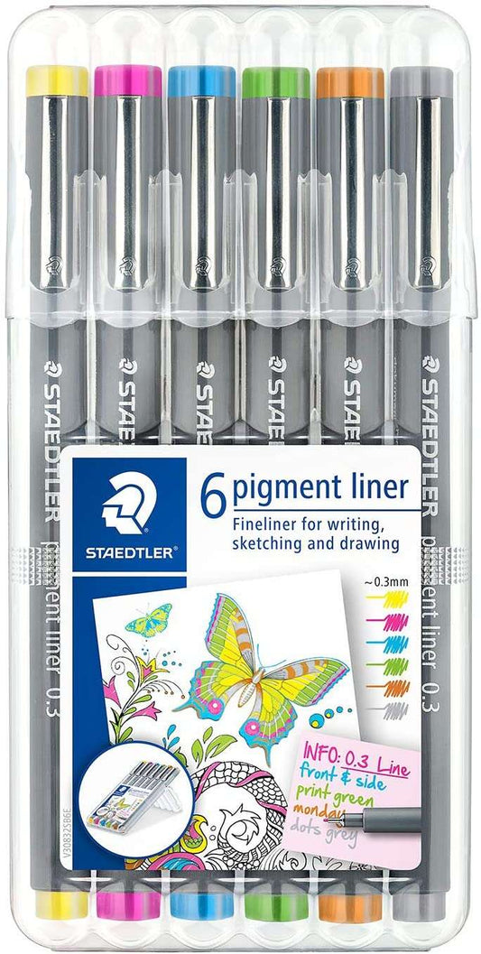 Staedtler Pigment Liner 308 Rotuladores Calibrados - Trazo 0.3mm - Secado Rapido - Colores