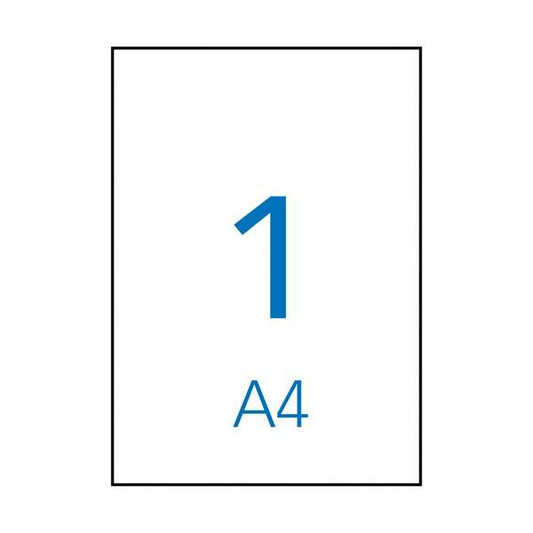 Apli Lot de 500 étiquettes 210 x 297 mm - 500 feuilles par étiquette - Adhésif permanent - Bords droits - Blanches 