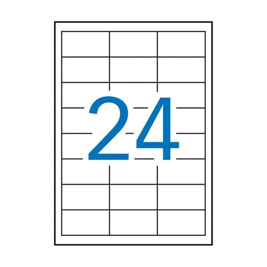 Apli Etiquetas Permanentes Blancas  64.6 x 33.8 mm - 100 Hojas - Resistentes Intemperie - Prinkweb