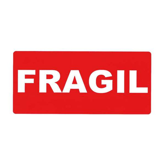 Apli Rollo de 200 Etiquetas de Señalizacion FRAGIL 100x50mm - Adhesivo Permanentes - Letras Blancas sobre Fondo Rojo
