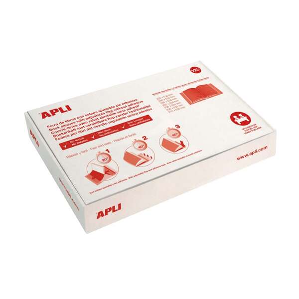 Apli Pack 10 unidades0 unidades Forros de Libros con Solapa Ajustable 300 mm - PVC - Forra en 3 Pasos - Prinkweb