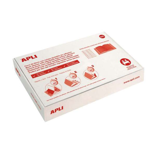 Apli Pack 10 unidades0 unidades Forros de Libros con Solapa Ajustable 300 mm - PVC - Forra en 3 Pasos - Prinkweb
