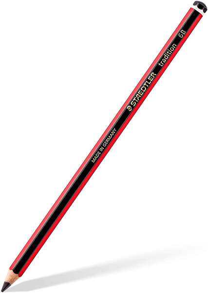 Crayon graphite hexagonal Staedtler Tradition 110 - Mine 6B - Résistant à la casse - Bois