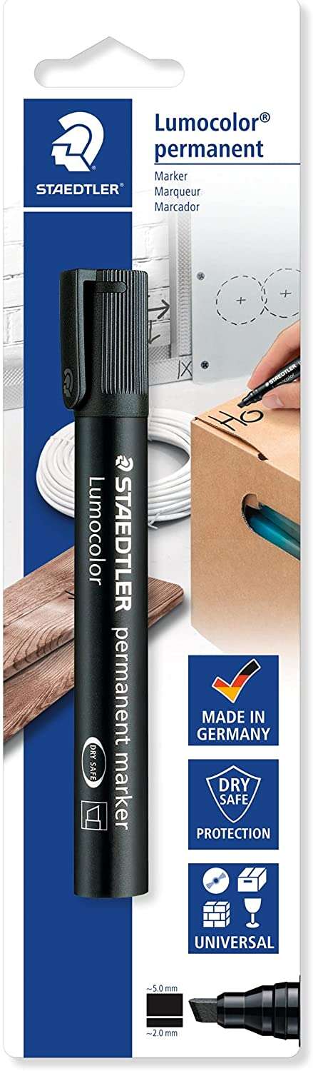 Staedtler Lumocolor 350 Rotulador Permanente con Punta Biselada - Punta 2-5mm - Tinta Anti