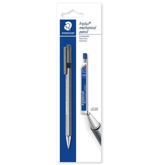 Lot de 1 porte-mine Staedtler Triplus Micro 774 0,7 mm + 1 tube de 12 mines - Design triangulaire E