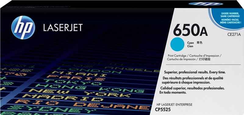 HP CE271A Cyan Cartucho de Toner Original - 650A - Prinkweb