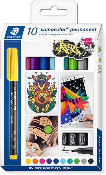 Staedtler Lumocolor 317 Rotuladores Permanentes - Punta Media Redonda - Trazo 1mm Aprox