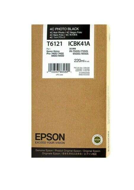 Epson T6121 Negro Photo Cartucho de Tinta Original - C13T612100 - Prinkweb