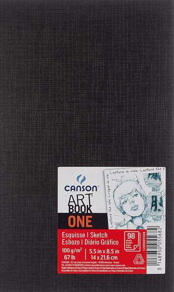 Canson Sketch One Fino Cuaderno de Dibujo con 98 Hojas 100g 14x21.6cm - Color Blanco - Prinkweb