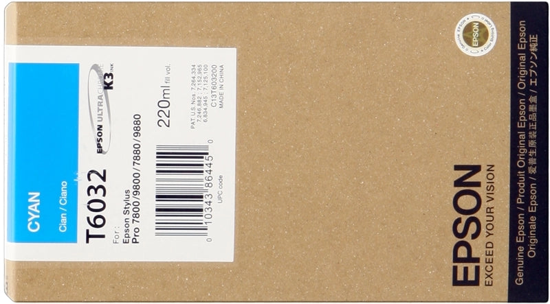 Epson T6032 Cyan Cartucho de Tinta Original - C13T603200 - Prinkweb