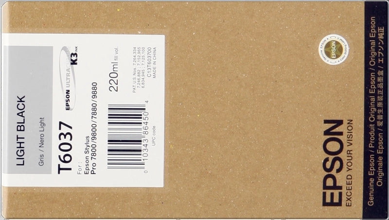 Epson T6037 Negro Light Cartucho de Tinta Original - C13T603700 - Prinkweb