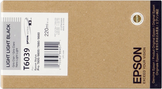 Epson T6039 Negro Light Light Cartucho de Tinta Original - C13T603900 - Prinkweb