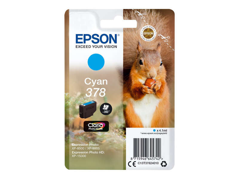 Epson 378 Cyan Cartucho de Tinta Original - C13T37824010 - Prinkweb