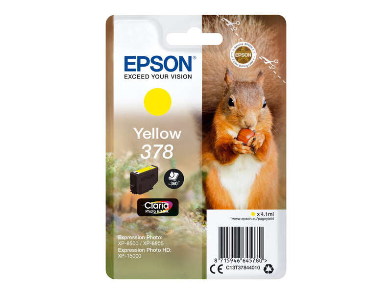 Epson 378 Amarillo Cartucho de Tinta Original - C13T37844010 - Prinkweb
