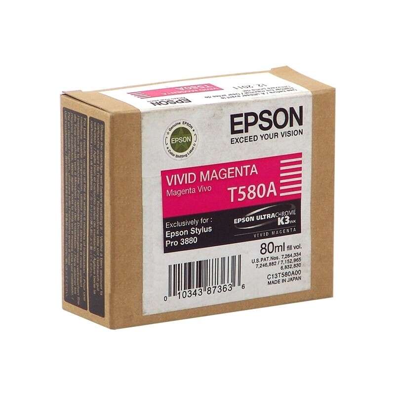 Epson T580A Magenta Vivido Cartucho de Tinta Original - C13T580A00 - Prinkweb