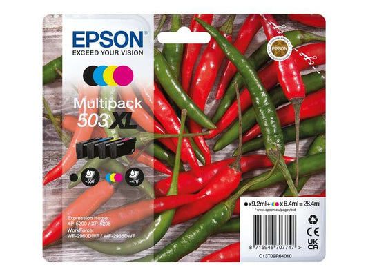 Epson 503XL Pack de 4 Cartuchos de Tinta Originales - C13T09R64010 - Prinkweb