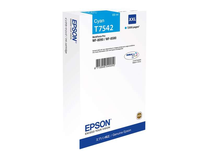 Epson T7542 Cyan Cartucho de Tinta Original - C13T754240/C13T75424N - Prinkweb