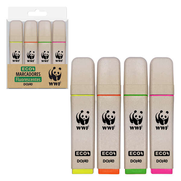 Dohe Rotuladores Fluorescentes ECO - Punta Biselada - Trazo 1-5mm - Tinta con Base de Agua