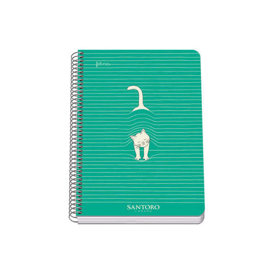 Dohe Santoro Felines Cuaderno Espiral Tapa Rigida - Tamaño A5 de 80 Hojas 90gr - Hojas con Cuadricula 4mm - Prinkweb