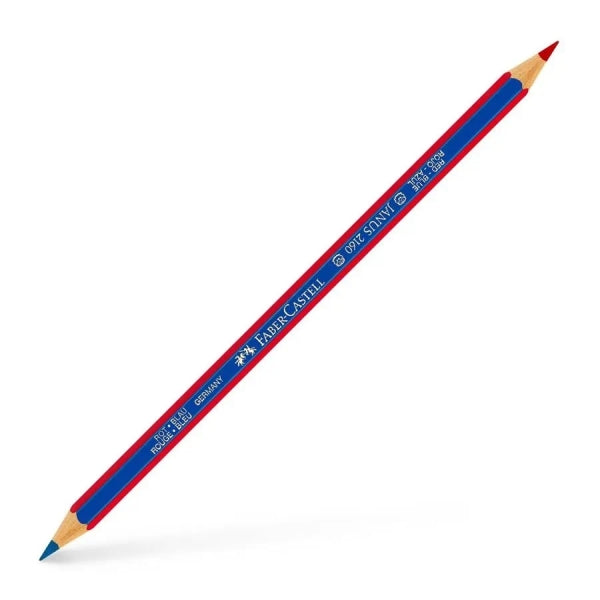 Crayon fin hexagonal bicolore Faber-Castell Janus 2160 - Écologique - Résistant à la casse - Couleur R