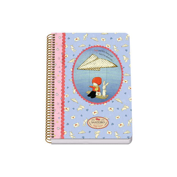 Dohe Santoro Poppi Loves Messenger Cuaderno Espiral Tapa Rigida - Tamaño A5 de 80 Hojas 90gr - Hojas con Cuadricula 4mm - Prinkweb