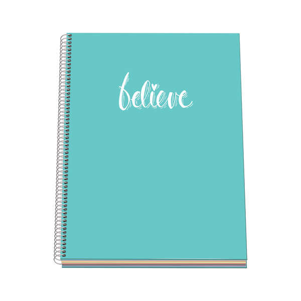 Dohe Serie Pastel Cuaderno con Espiral - Tamaño A4 de 100 Hojas 90gr - Hojas Microperforadas con 4 Taladros - Cuadricula 5mm - Color Verde Pastel - Prinkweb