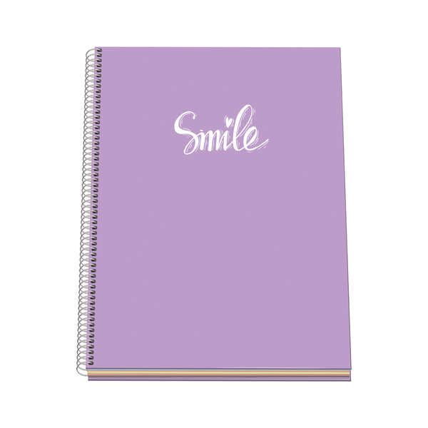 Dohe Serie Pastel Cuaderno con Espiral - Tamaño A4 de 100 Hojas 90gr - Hojas Microperforadas con 4 Taladros - Cuadricula 5mm - Color Morado Pastel - Prinkweb