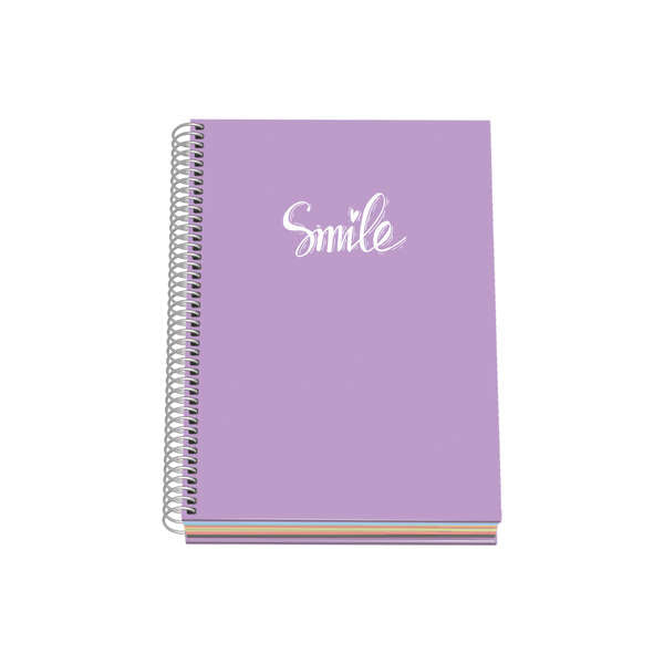 Dohe Serie Pastel Cuaderno con Espiral - Tamaño A5 de 100 Hojas 90gr - Hojas Microperforadas con 2 Taladros - Cuadricula 5mm - Color Morado Pastel - Prinkweb