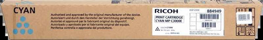 Ricoh Aficio MP-C2500/MP-C3000 Cyan Cartucho de Toner Original - 888643/888639/884949/842033 - Prinkweb