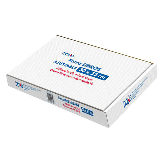 Dohe Caja de 100 Cubiertas Protectoras de Libros - Solapa Adhesiva Reposicionable - Tamaño 30x53cm - Material PVC 120 micras - Prinkweb