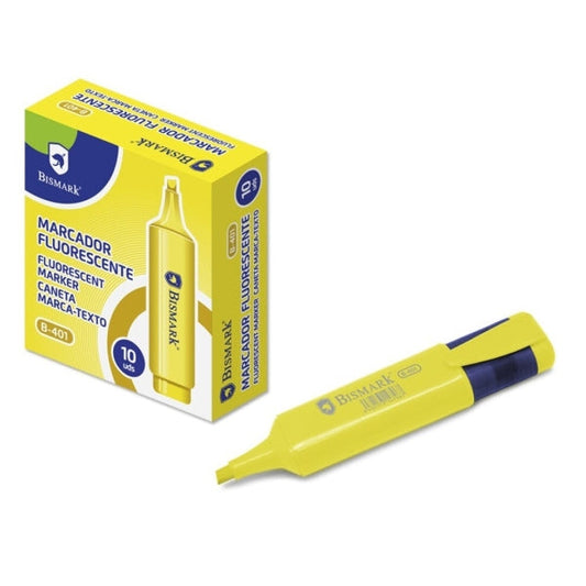 Marqueur fluorescent Bismark - Pointe biseautée 1-5 mm environ - Encre à base d'eau - Jaune