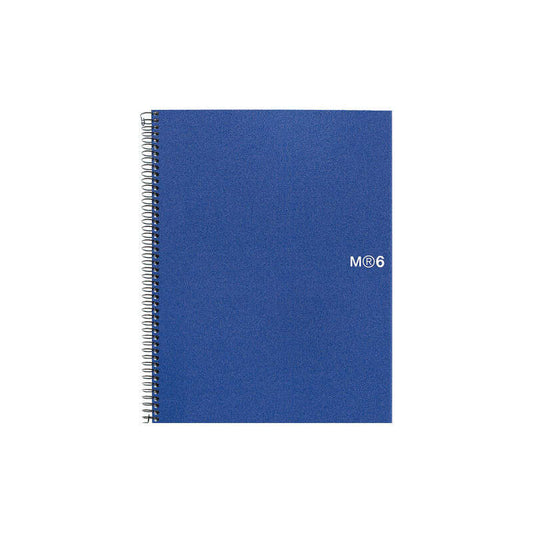 Miquel Rius Notebook6 Cuaderno de Espiral Formato A5 - 150 Hojas de 70gr Microperforadas con 2 Taladros - Cubiertas de Polipropileno - Cuadricula 5x5 - Color Azul - Cantidad: 5 - Prinkweb