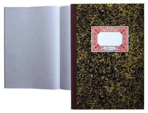Miquel Rius Cuaderno Cartone Cuadricula 4mm Tamaño Folio Natural 100 Hojas sin Numerar - Cubiertas de Carton Contracolado - Lomo de Tela Engomada Granate - Cantidad: 5 - Prinkweb