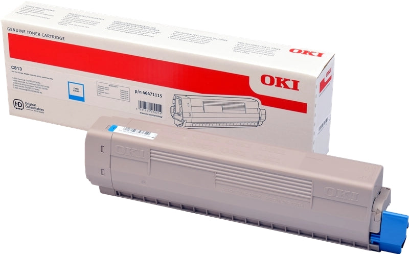 OKI C813 Cyan Cartucho de Toner Original - 46471115 - Prinkweb