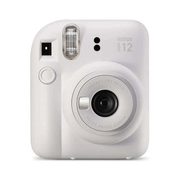 Máquina fotográfica instantânea Fujifilm Instax Mini 12 Clay White - Tamanho da imagem 62x46mm - Flash automático - Exposição automática - Mini espelho para selfies - Modo de grande plano 