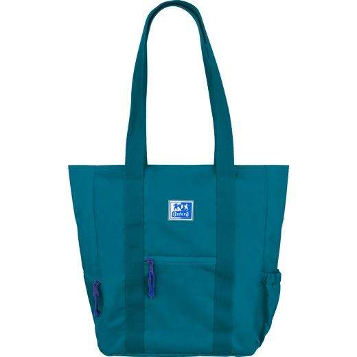 Sac cabas Oxford tendance - Poches avant et latérales - Compartiment pour ordinateur portable/tablette - Fermeture éclair - Dimensions : 34 x 31 x 12 cm - Bleu turquoise 