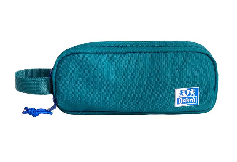 Oxford B-Smart Estuche Portatodo - 3 Compartimentos - Asa Lateral - Fabricado en Material Reciclado - Color Aqua - Prinkweb