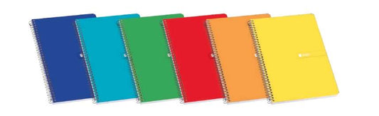 Enri Plus Cuaderno Espiral Formato Cuarto 1 Linea - 80 Hojas 60gr con Margen - Cubierta Dura - Colores Surtidos