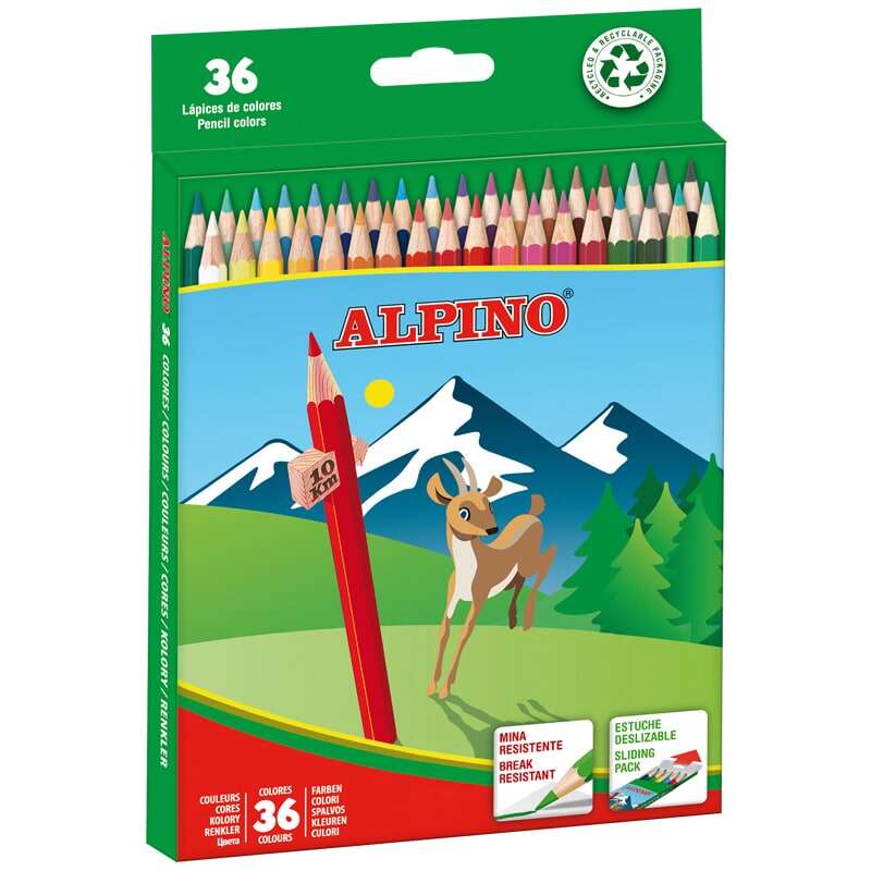 Alpino Lapices de Colores Creativos - Mina de 3mm Resistente a la Rotura - Bandeja Extrai