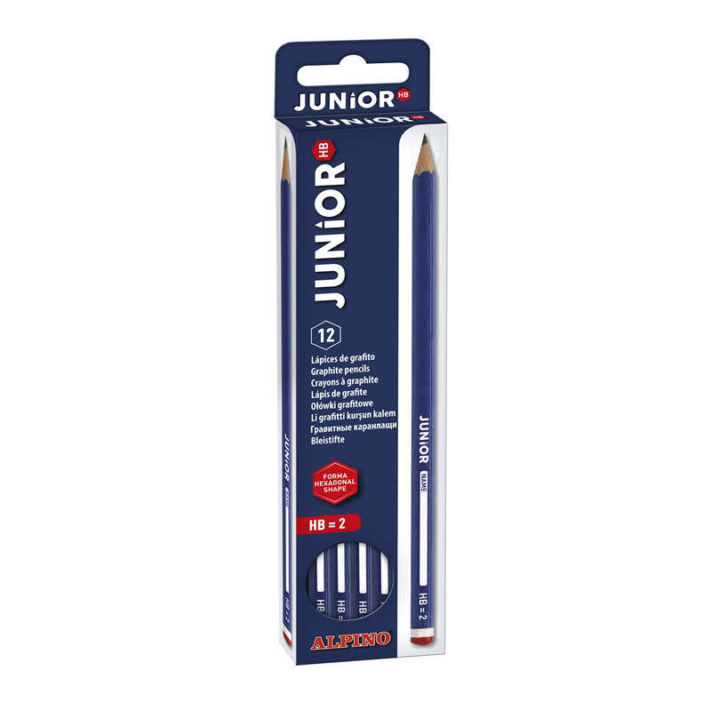 Alpino Lapices de Grafito Junior con Cabecilla - Medida 12mm - Mina HB - Espacio para Personalizar - Colores Surtidos
