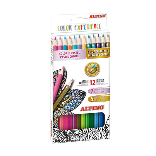 Alpino Color Experience Lapices de Colores Premium Colores Pastel y Metalicos - Mina Prem