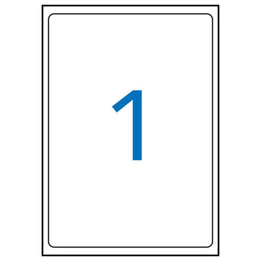 Etiquetas brancas permanentes Apli, 199,6 x 289,1 mm, 100 folhas. 