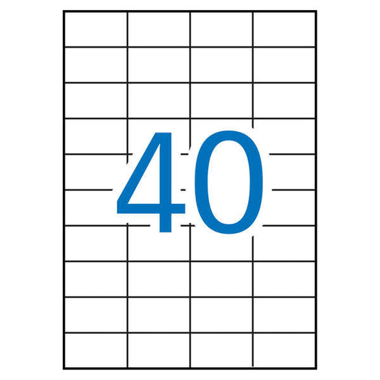 Étiquettes blanches permanentes Apli pour imprimante laser 52,5 x 29,7 mm, 250 feuilles 