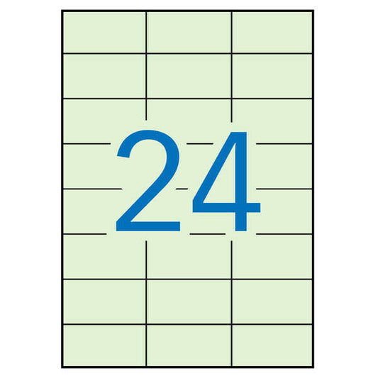 Apli Etiquetas Verde Pastel Permanentes 70.0 x 37.0mm 20 Hojas - Prinkweb